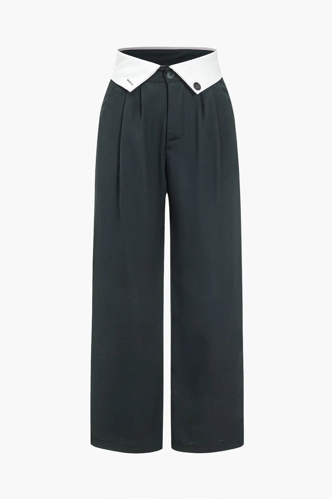 Coralina - Kontrast Højtaljede Bredbenede Kvinde Bukser-Pants-Zuruz-Grå-XS-Zuruz