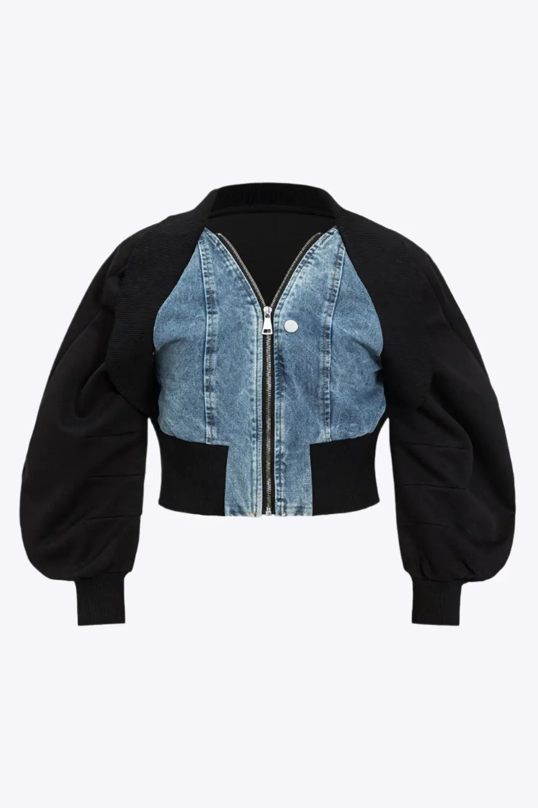 Ophira – Plus Size Denim Patchwork Kvinde Cardigan-Cardigans-Zuruz-Sort-S-Zuruz