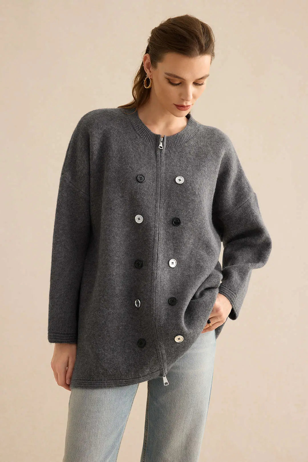Fabienne – Varm Skræddersyet Strikket Cardigan til Kvinder-Cardigans-Zuruz-Zuruz