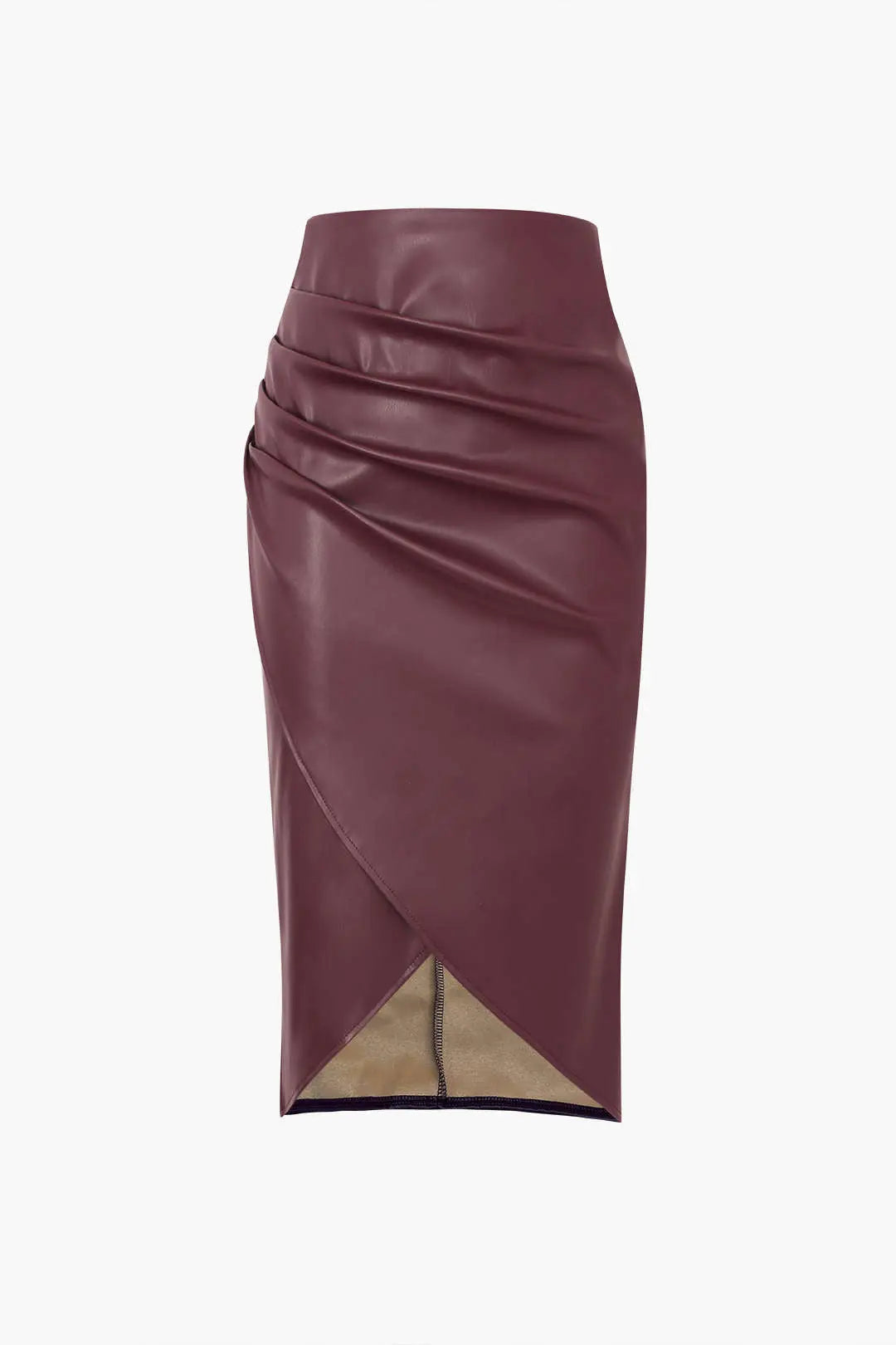 Ottilia - Raffineret Omslags Rynket Design Kvinde Midi Nederdel-Skirts-Zuruz-Bourgogne-XS-Zuruz