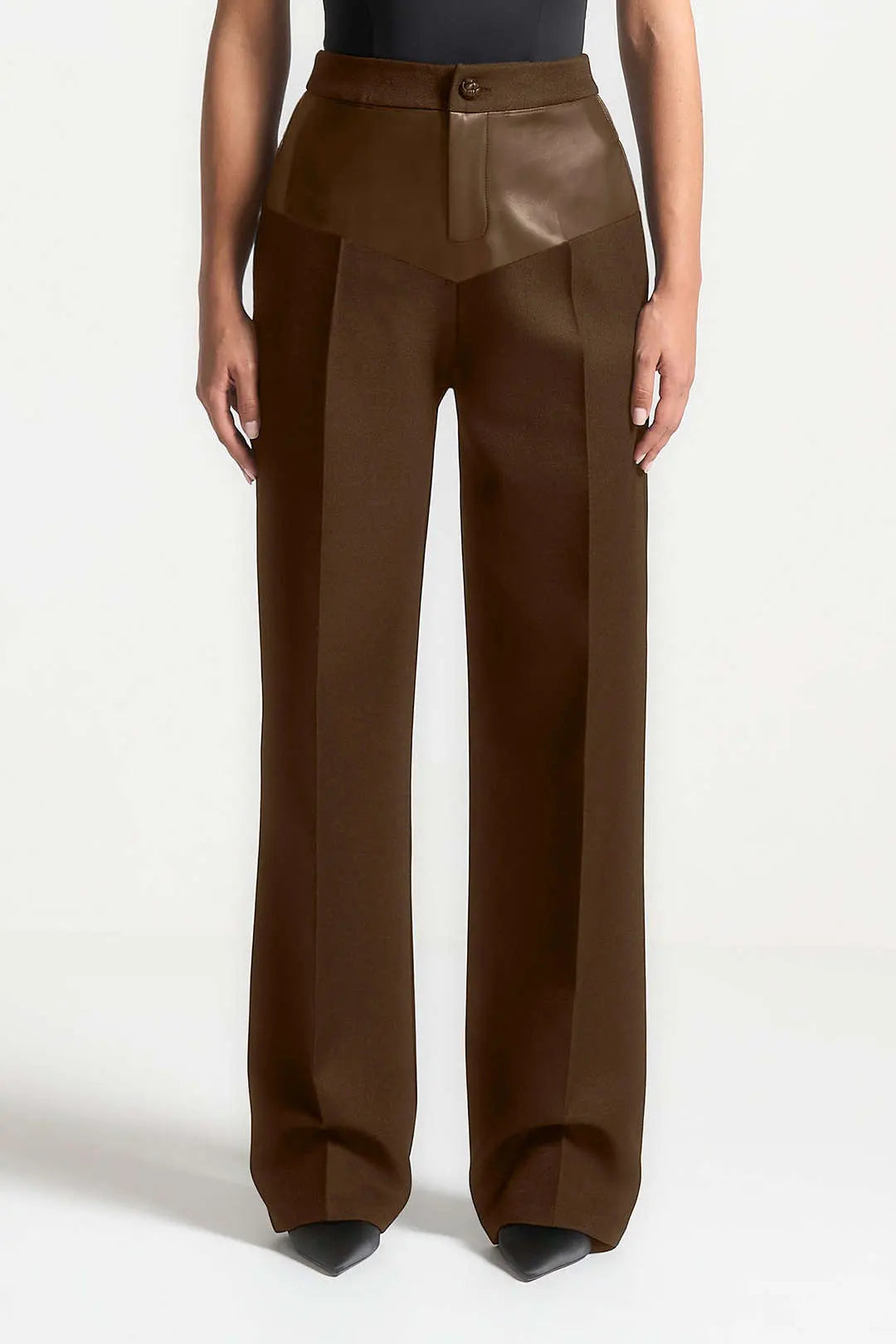 Caterina - Stilfuldt Moderne Patchwork Kvinde Bukser-Pants-Zuruz-Brun-XS-Zuruz