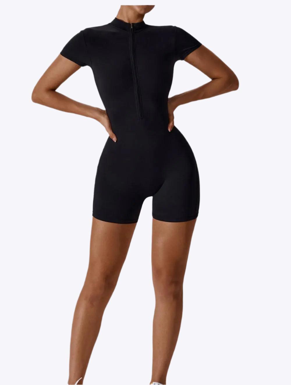 Suvi – Sømløs konturerende dame yoga fitness jumpsuit-shapewear-Zuruz-Sort-S-Zuruz
