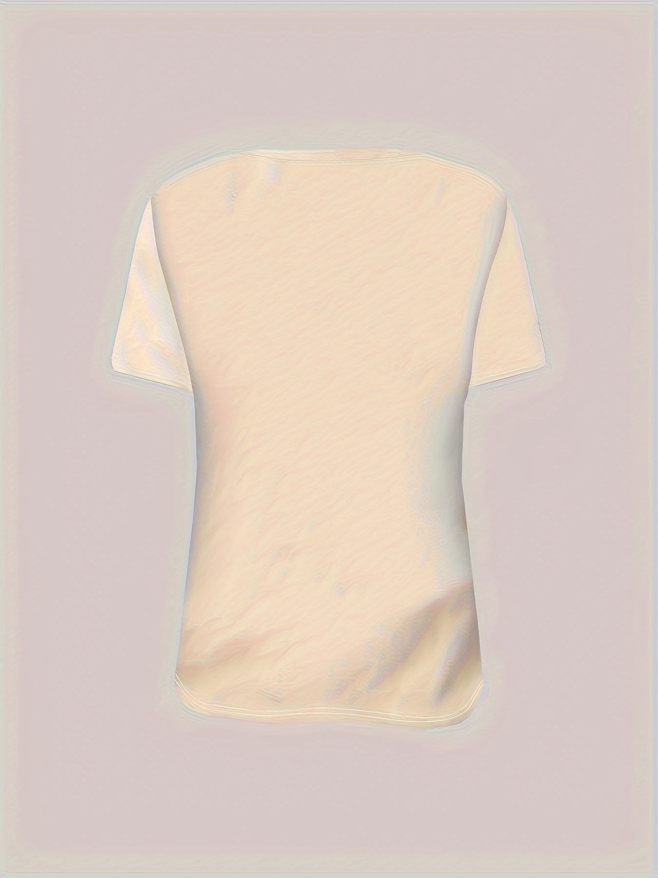 Women'S Floral heart graphic T-Shirt - Lightweight Everyday Summer Top with Round Neck, Machine Washable Casual Blouse for Women, Beige & Pastel Floral Print Shirt for Everyday & Home Outfits, Ladies T Shirts, Relaxed Fit Tee, Artistic Design, Comfortabl