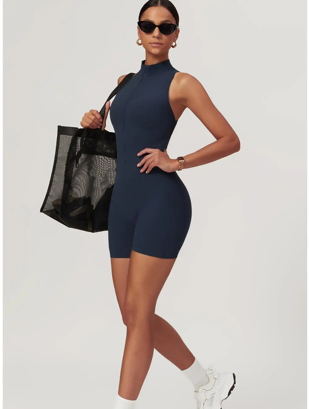 Shoshana – Figursyet yoga dame jumpsuit-Shapewear-Zuruz-Marineblå-S-Zuruz