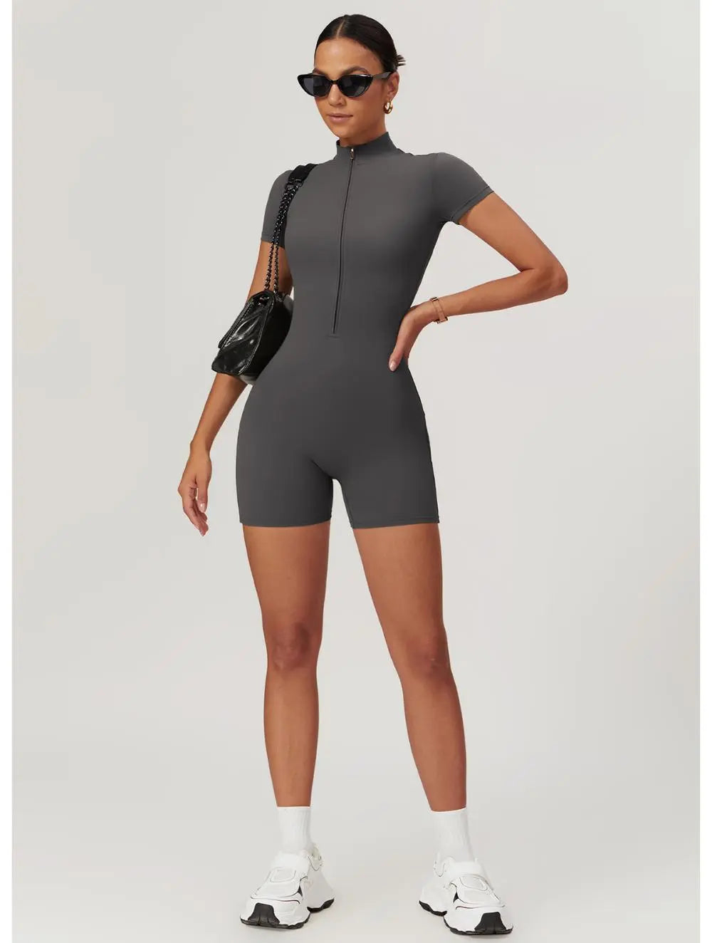 Suvi – Sømløs konturerende dame yoga fitness jumpsuit-shapewear-Zuruz-Brun-S-Zuruz