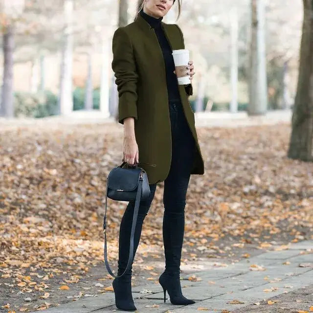 Brynja - Tidløs Vinter Chic Kvinde Modejakke-Jackets/ blazers-Zuruz-Army Green-S-Zuruz