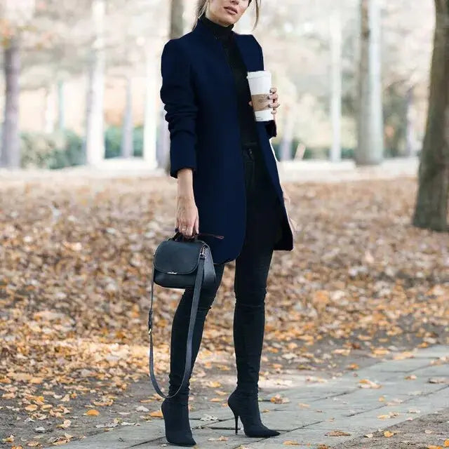 Brynja - Tidløs Vinter Chic Kvinde Modejakke-Jackets/ blazers-Zuruz-Marineblå-S-Zuruz