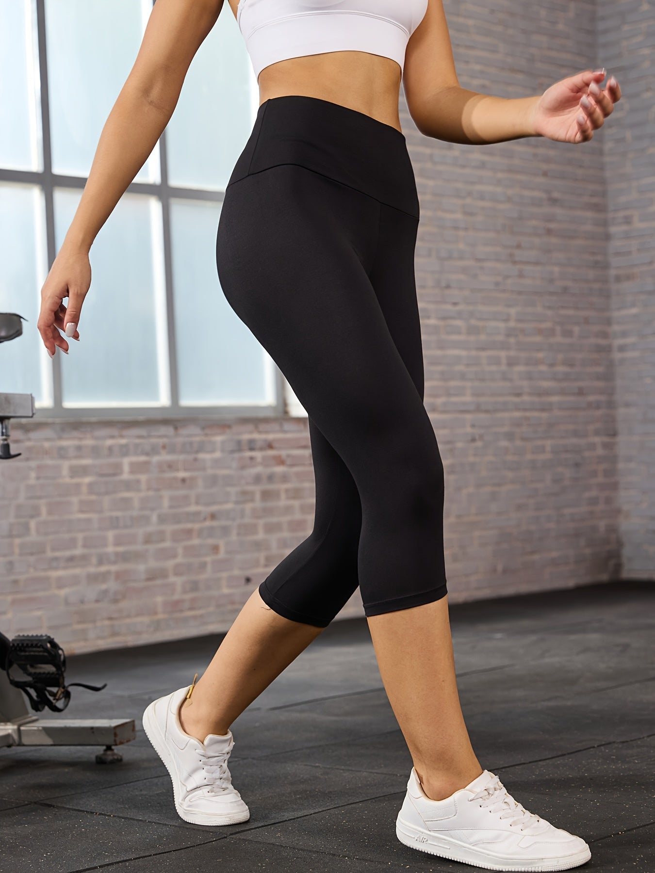 Højtalje Capri Leggings Ikke Gennemsigtige Yoga Løb Sport