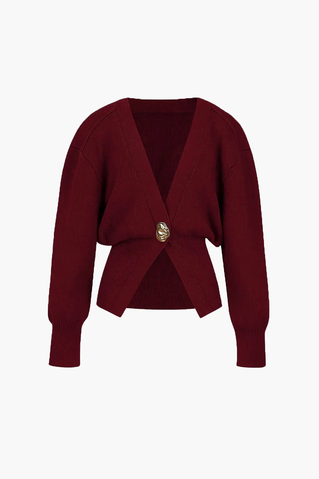 Rosina – Elegant V-hals Kvinde Cardigan-Cardigans-Zuruz-Bourgogne-XS-Zuruz