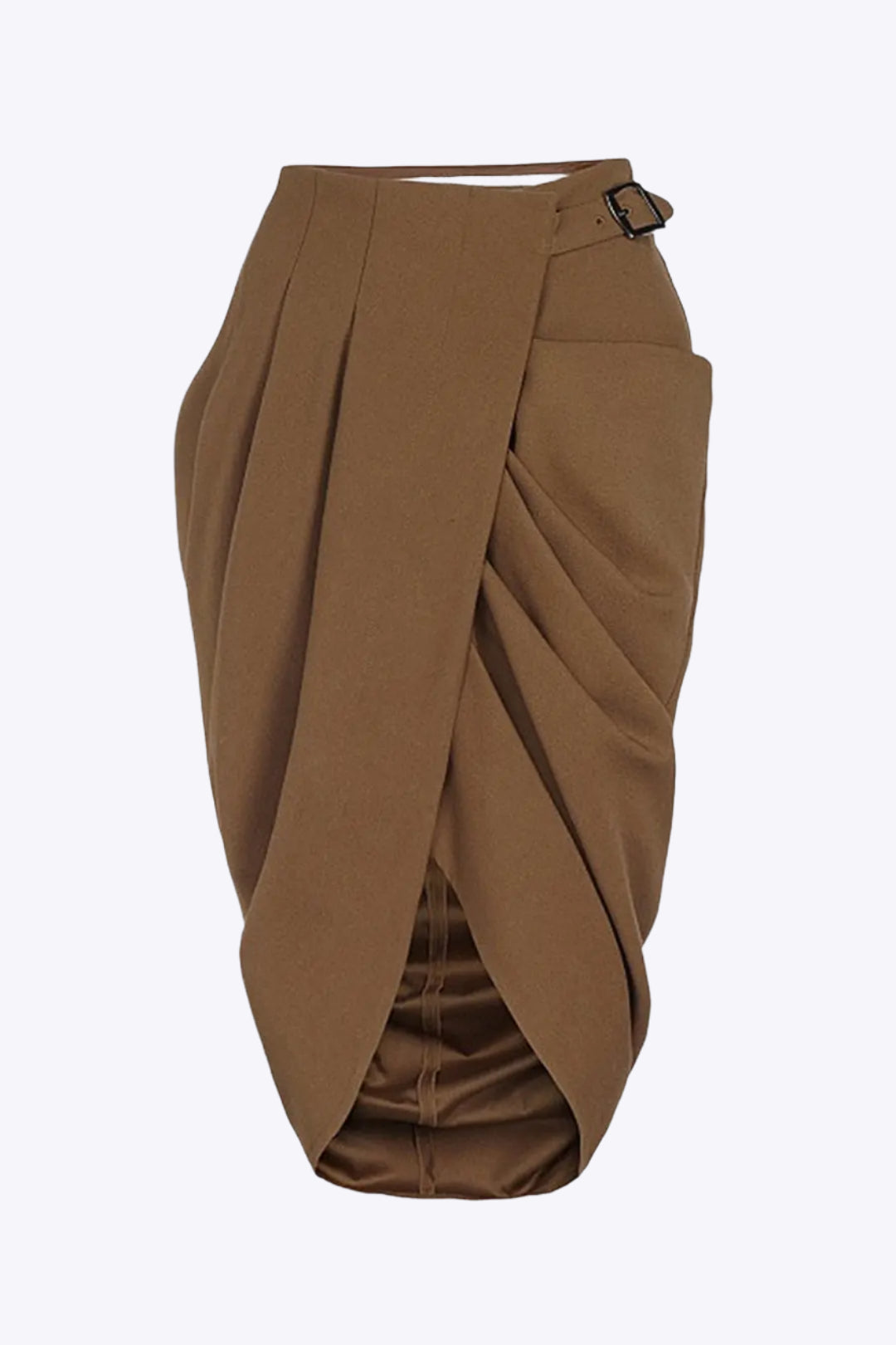 Theodosia – Elegant rynket asymmetrisk dame midi-nederdel-Skirts-Zuruz-Sennep-XS-Zuruz