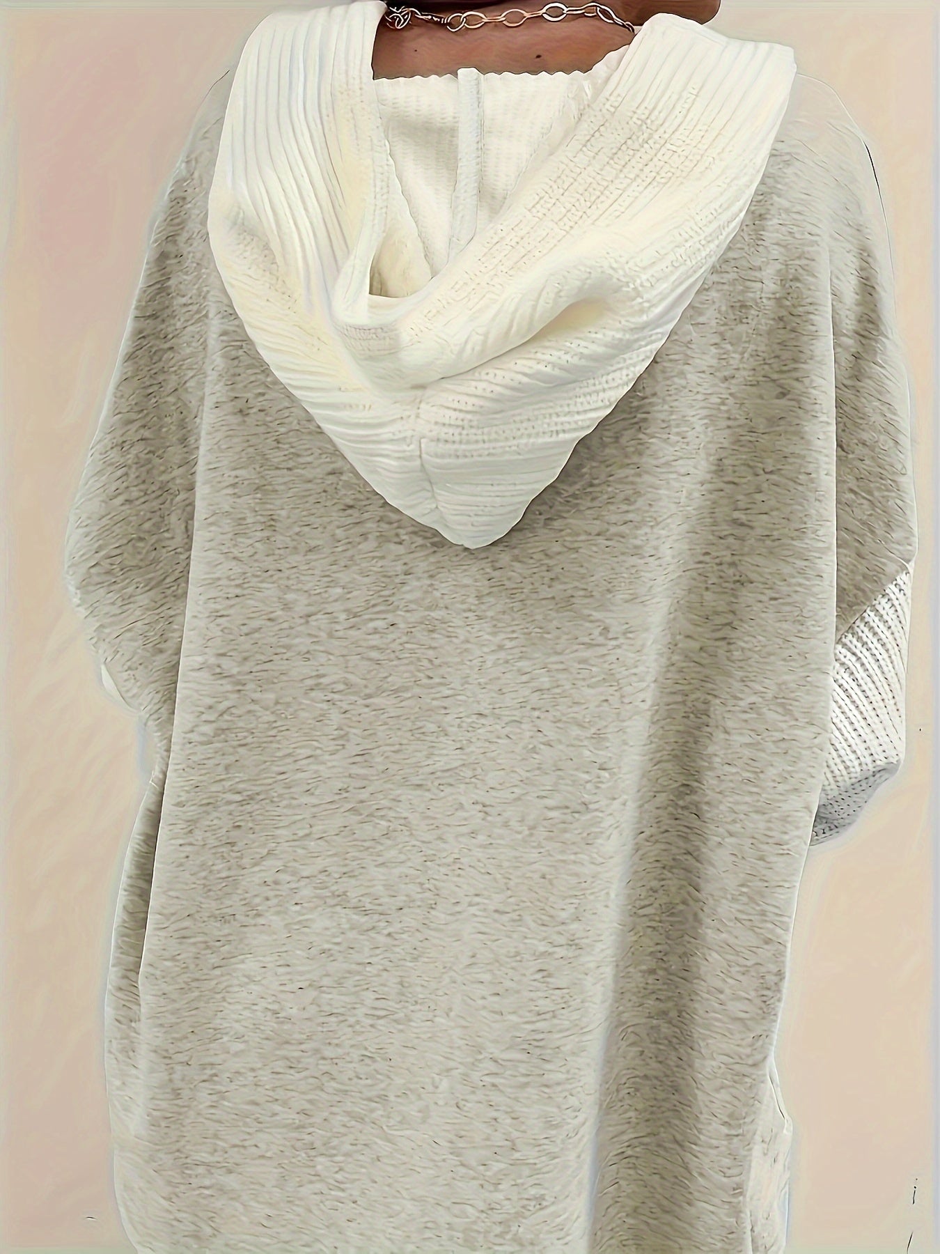 Fashion Color-Blocked Hooded Casual Cardigan Sweatshirt