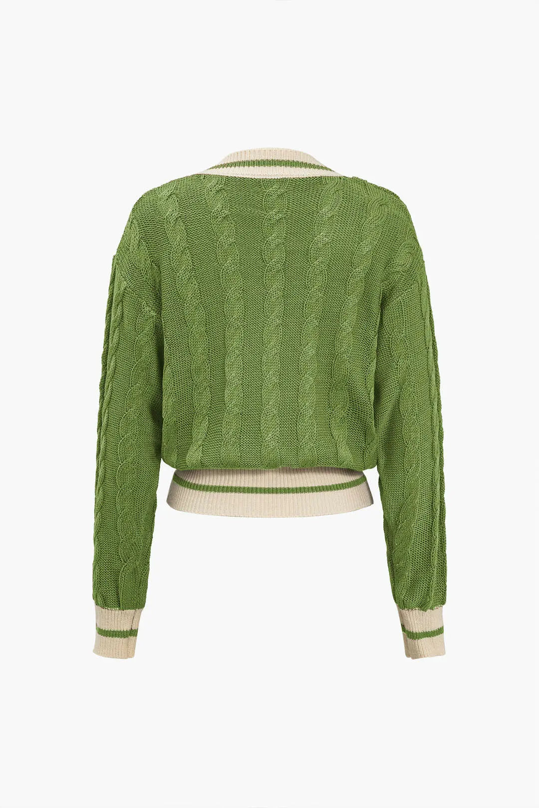 Clarimond – Farveblok Printet Knapdetaljeret Sweater Cardigan til Kvinder-Cardigans-Zuruz-Zuruz