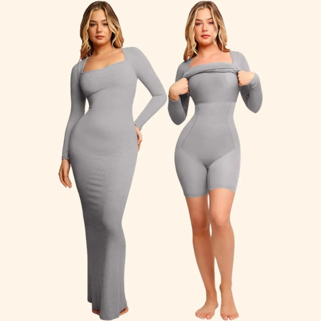 Linnea – Ultra flatterende design dame langærmet shapewear kjole-Dresses-Zuruz-Zuruz