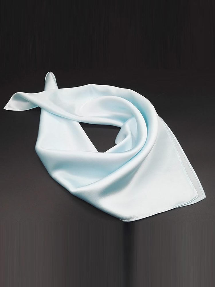 Dragana – Blød satin glans dame firkantet tørklæde-Scarf-Zuruz-Lyseblå-53.34 cm × 53.34 cm-Zuruz