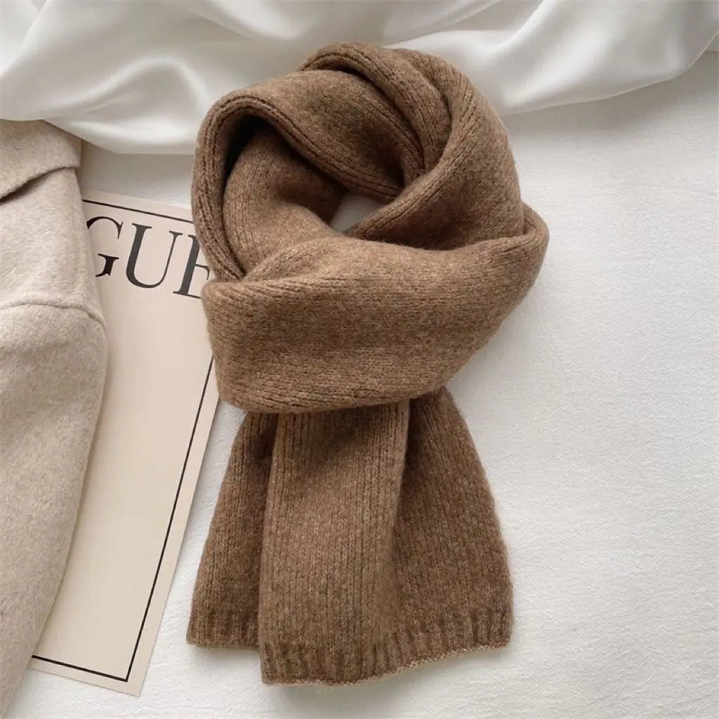 Ottavia - Allround Strikket Kvinde Halstørklæde-Scarf-Zuruz-Mørkebrun-160X22 cm-Zuruz