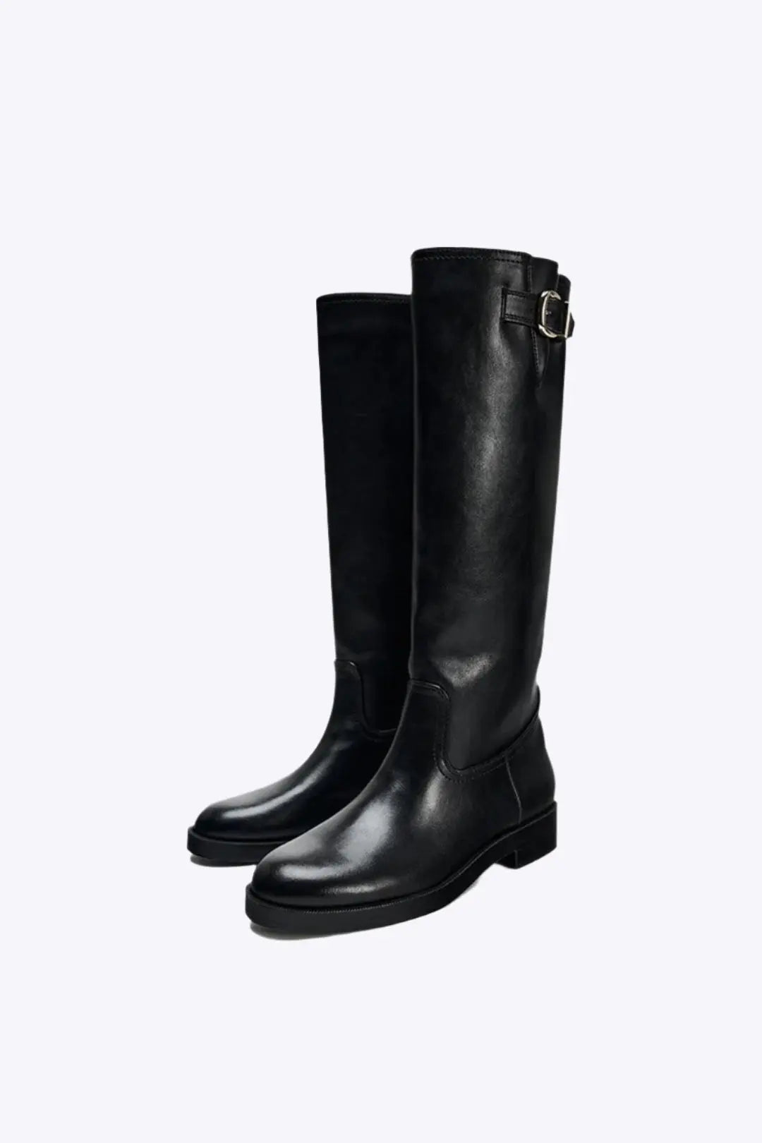 Clementina – Klassisk Chunky Heel Elegance Midt Læglange Kvinde Støvler-Heels-Zuruz-Sort-4-Zuruz