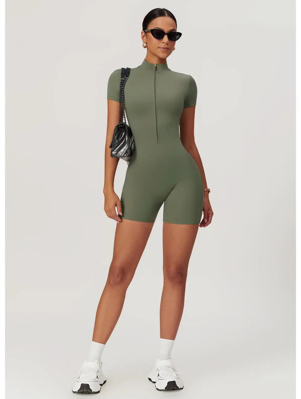Suvi – Sømløs konturerende dame yoga fitness jumpsuit-shapewear-Zuruz-Grøn-S-Zuruz