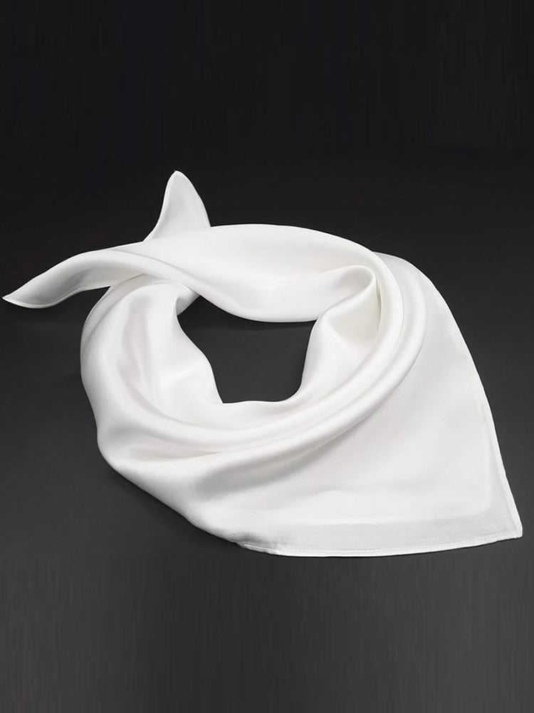 Dragana – Blød satin glans dame firkantet tørklæde-Scarf-Zuruz-Hvid-53.34 cm × 53.34 cm-Zuruz