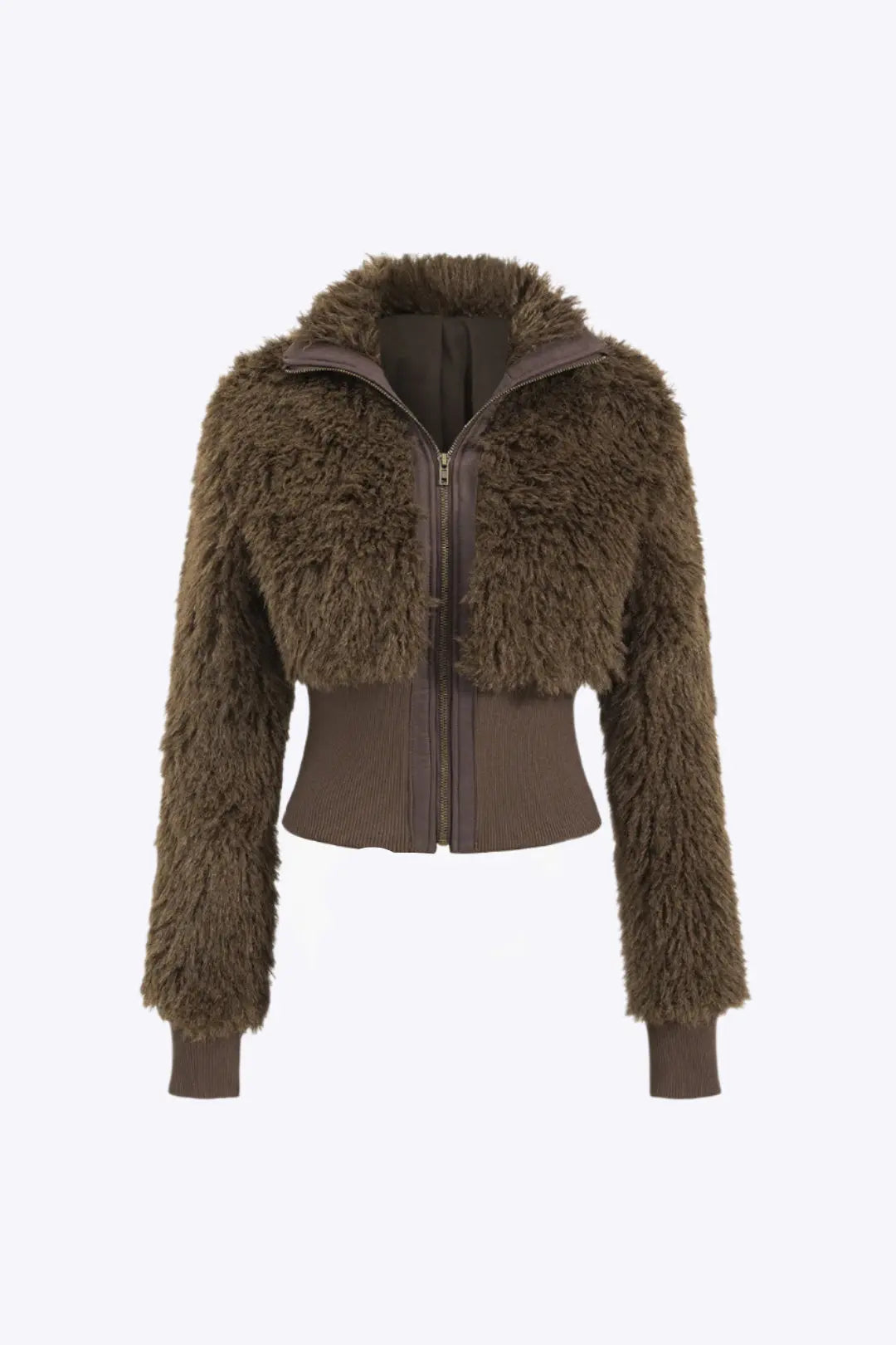 Lilith – Stilfuld Lynlås Strikket Cardigan til Kvinder-Cardigans-Zuruz-Brun-S-Zuruz