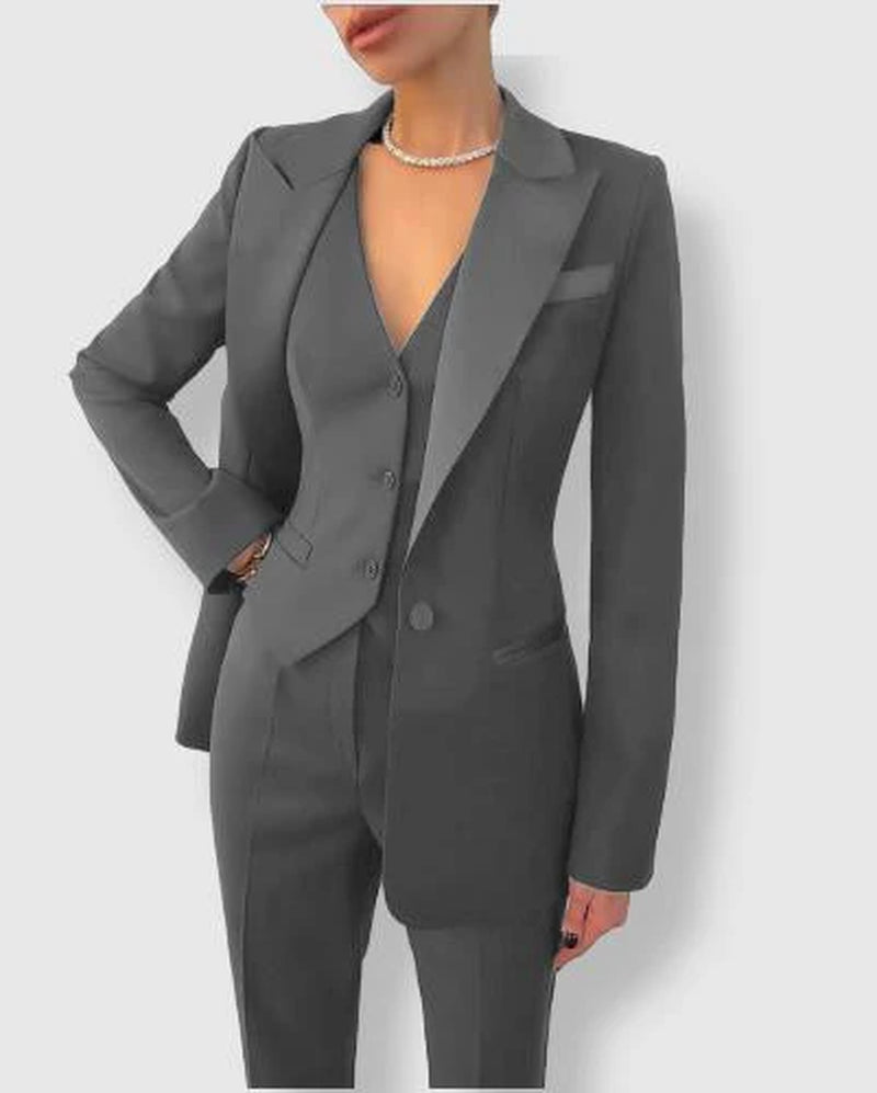 Women'S Tailored Suit - Blazer & Trousers - Formal Business Wear with Notch Lapels