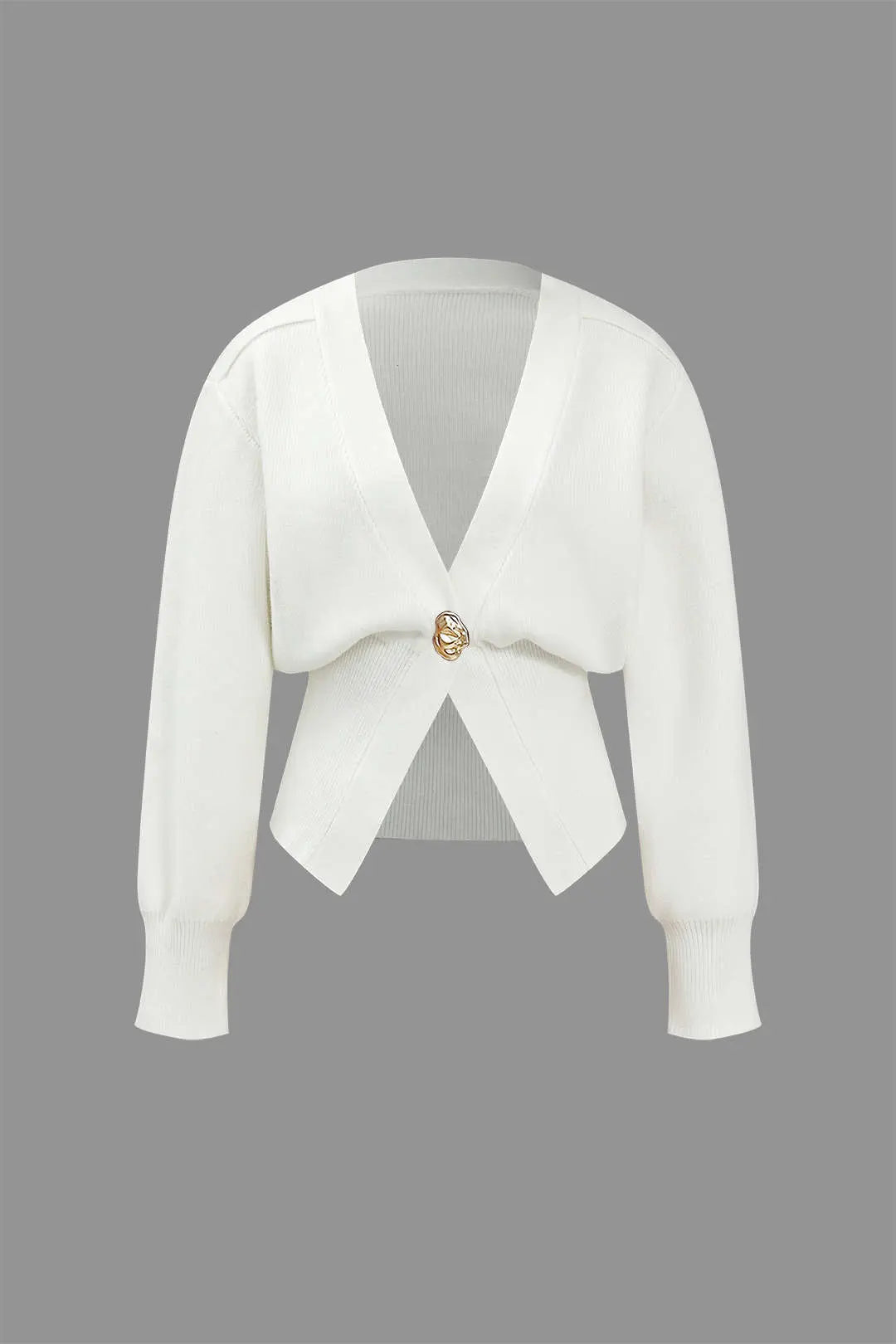 Rosina – Elegant V-hals Kvinde Cardigan-Cardigans-Zuruz-Elfenben-XS-Zuruz