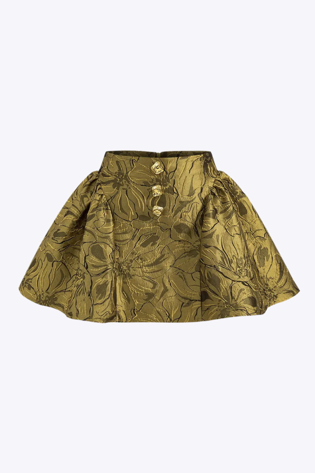 Zenobia – Chic metallisk jacquard dame nederdel-Skirts-Zuruz-Guld-XS-Zuruz