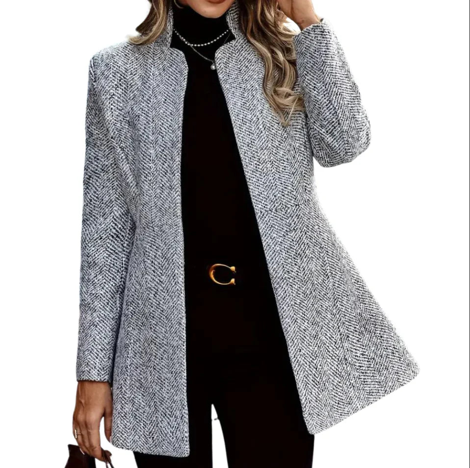 Women’S Blazer – Structured Fit – Textured Woven – Open Front – Formal Wear