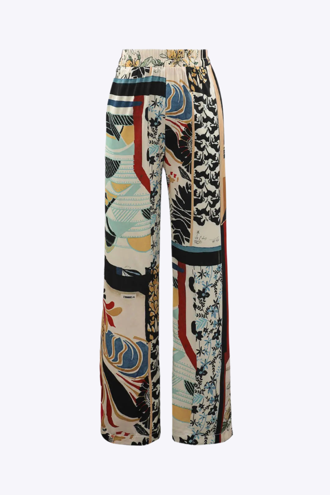 Querida – Trendy blomster-detaljer dame straight fit bukser-Pants-Zuruz-Flerfarvet-2XS-Zuruz