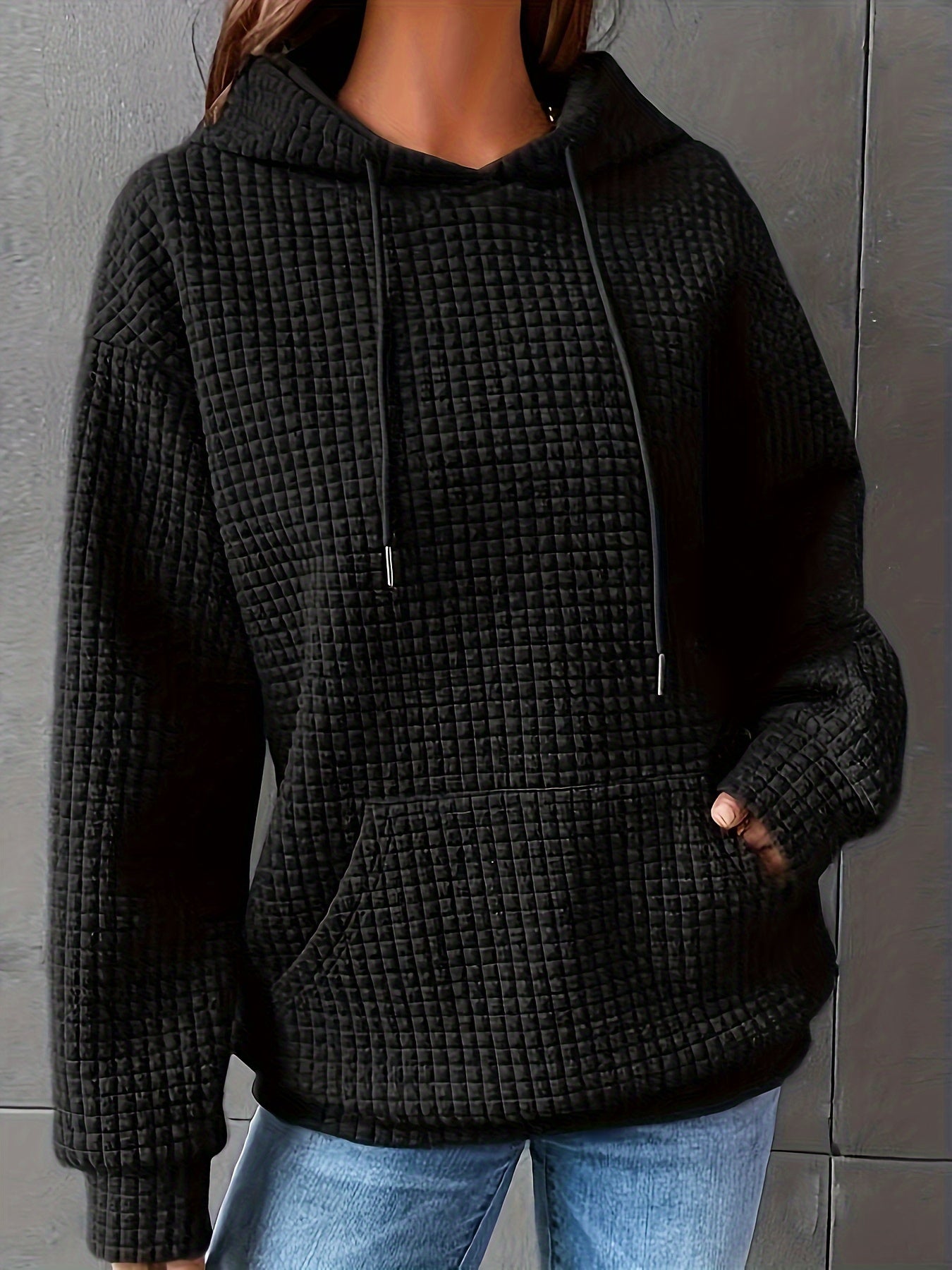 Autumn and Winter Amazon European & American Women's Fashion Trendy Round Neck Solid Color Long Sleeve Sweatshirt Top