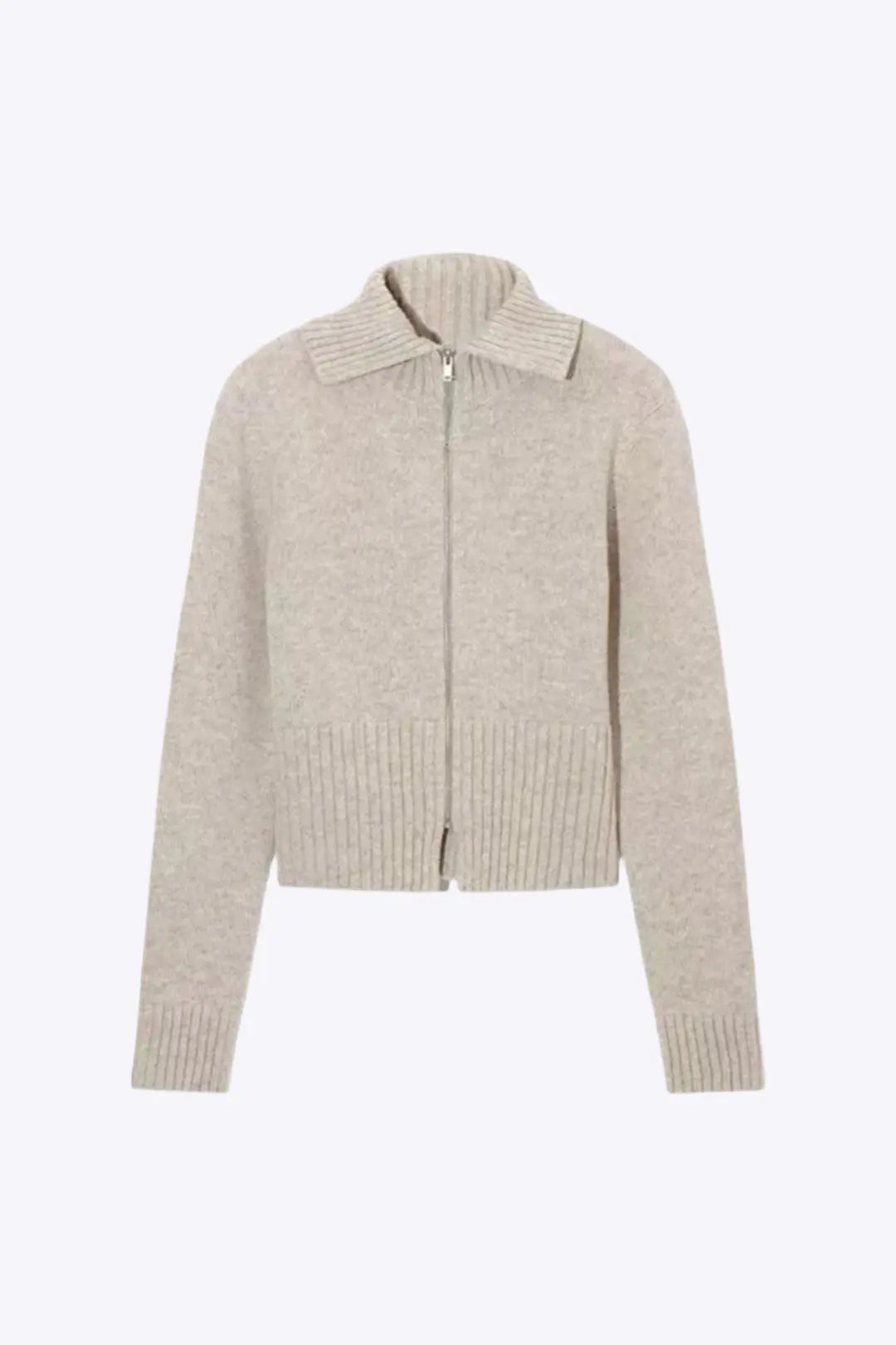 Odetta – Hyggelig Ensfarvet Forreste Lynlås Kvinde Cardigan-Cardigans-Zuruz-Tan-S-Zuruz