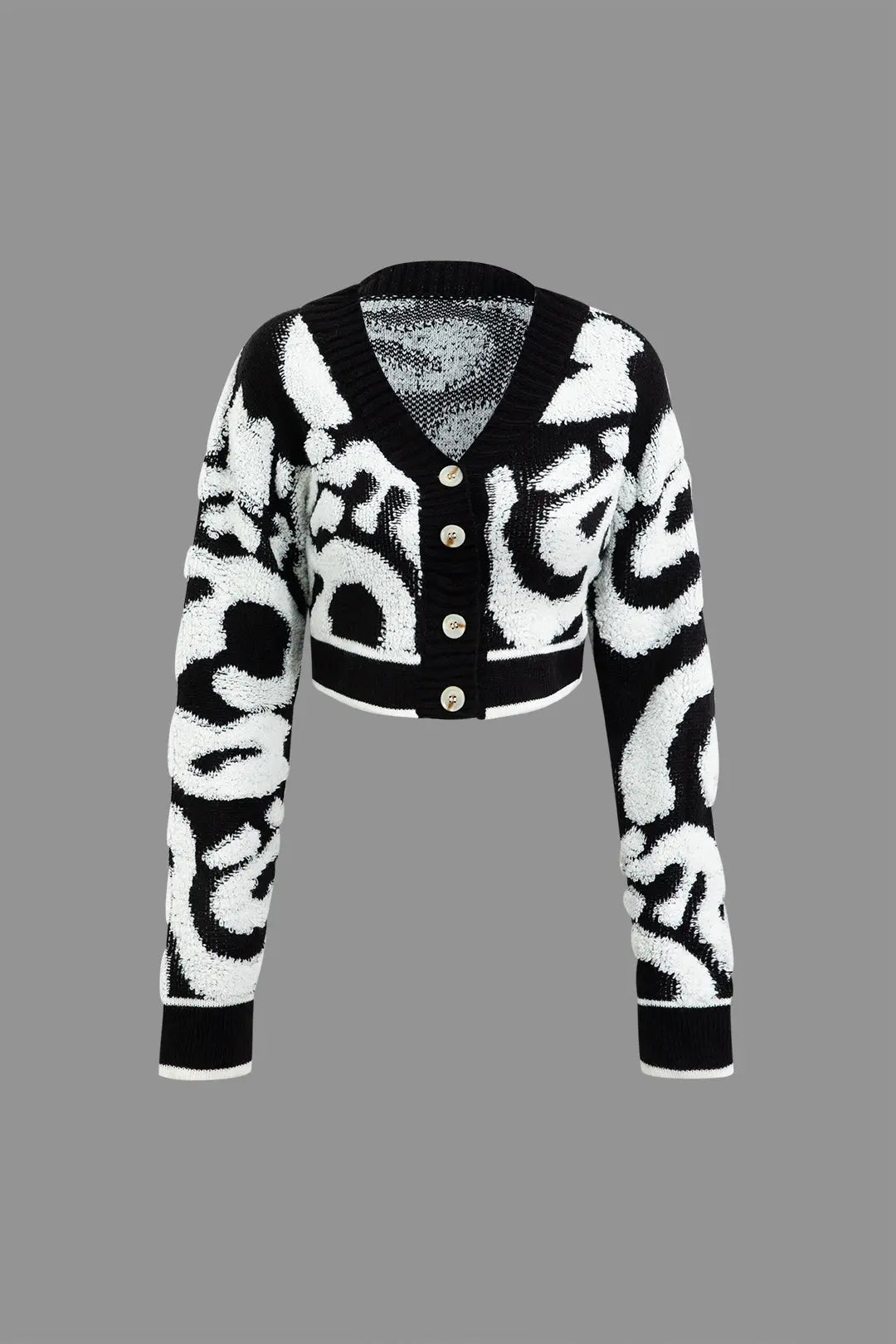 Veronika - Stilfuldt Farveblok Design Kvinde Strikket Cardigan-Cardigans-Zuruz-Sort-XS-Zuruz