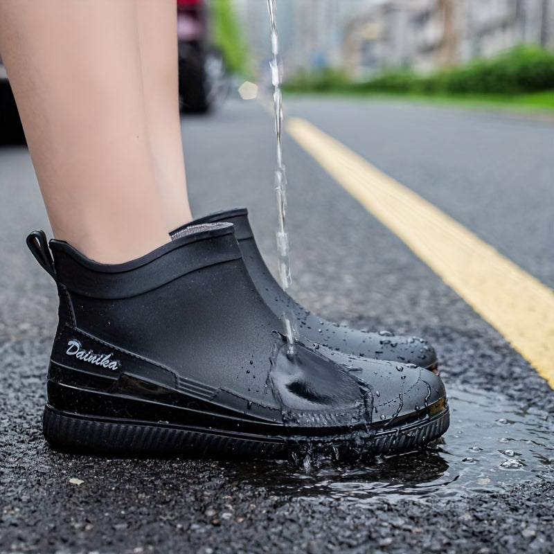 Ladies' High Quality rain boots - lightweight, non slip rubber sole PVC is suitable for outdoor work, round toe design, comfortable and fashionable, non slip boots | fashionable High Quality shoes | comfortable fit, High Quality boots
