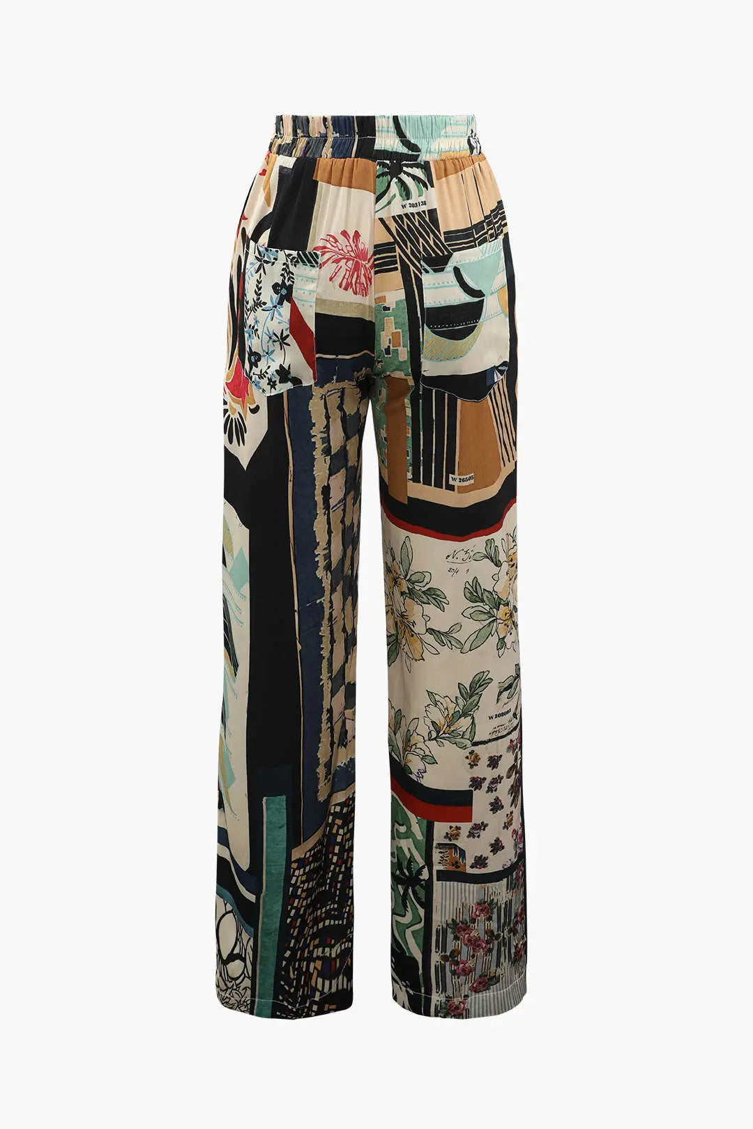 Querida – Trendy blomster-detaljer dame straight fit bukser-Pants-Zuruz-Zuruz