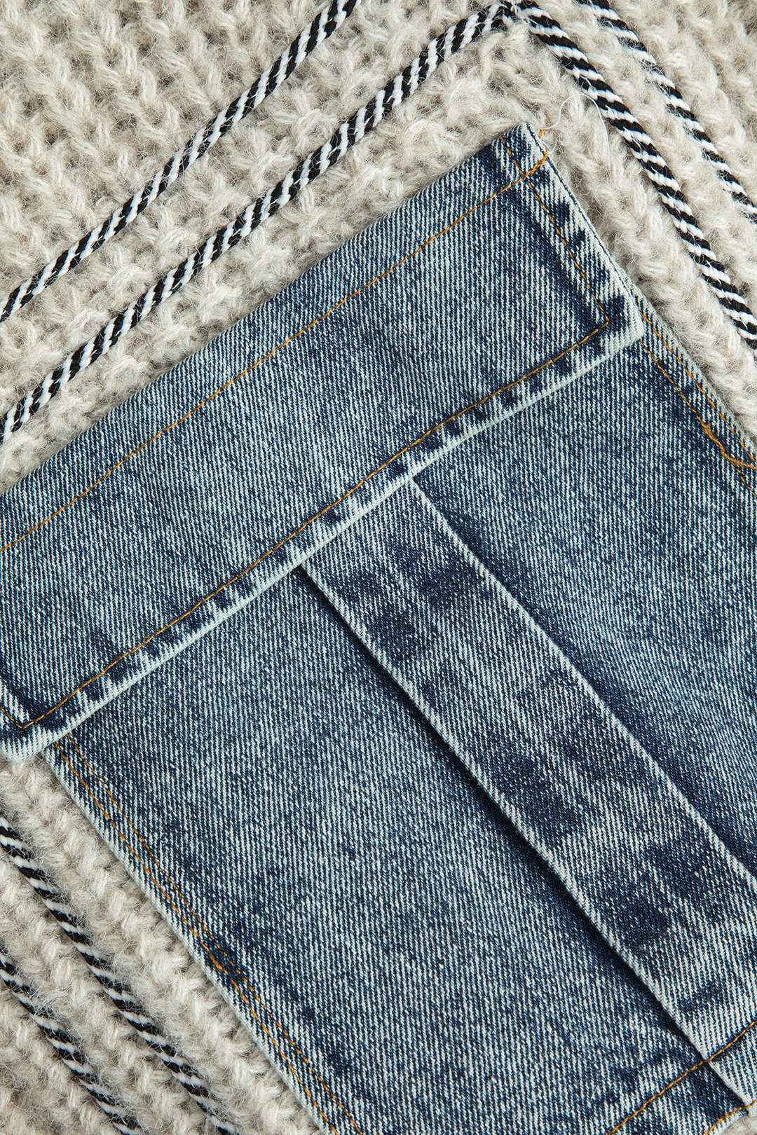 Guinevere – Denim Patchwork Knap-lomme Kvinde Cardigan-Cardigans-Zuruz-Zuruz