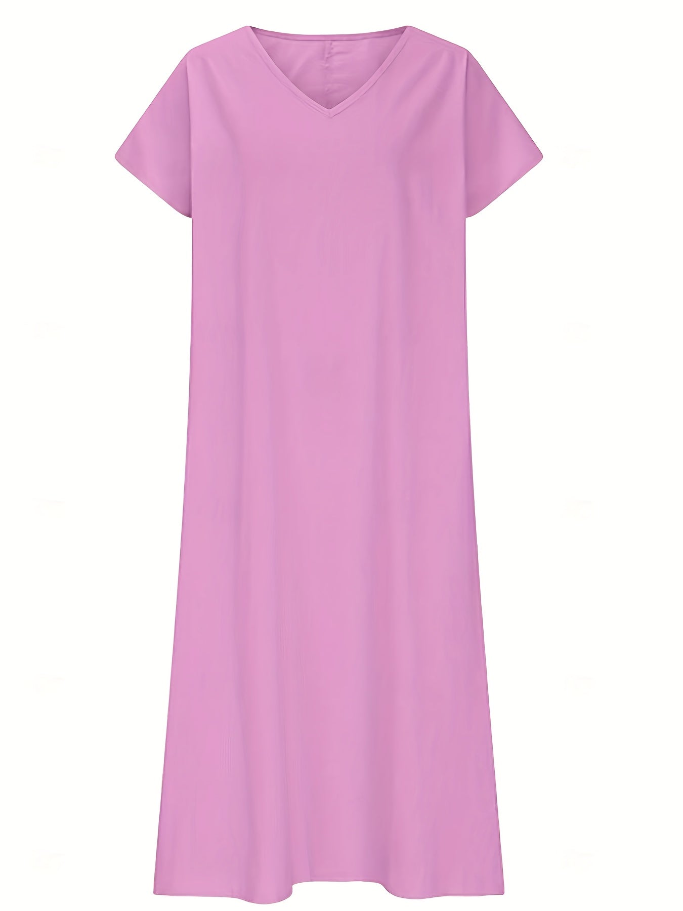 Women's Pure Vacation Style Maxi Dress, Elegant and Comfortable Holiday Long Skirt, 100% Solid Color for Spring Summer Autumn