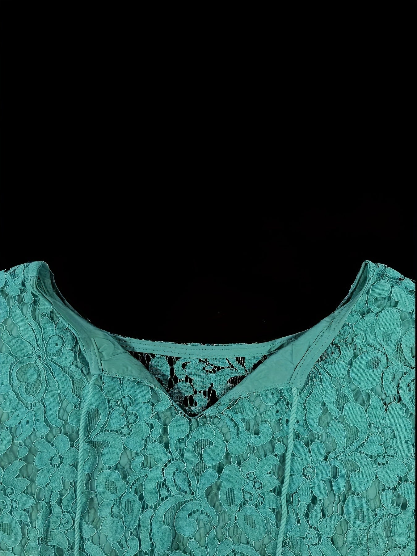 Plusstørrelse Boho Bluse Med Lanterneærmer Og Tasseltrim
