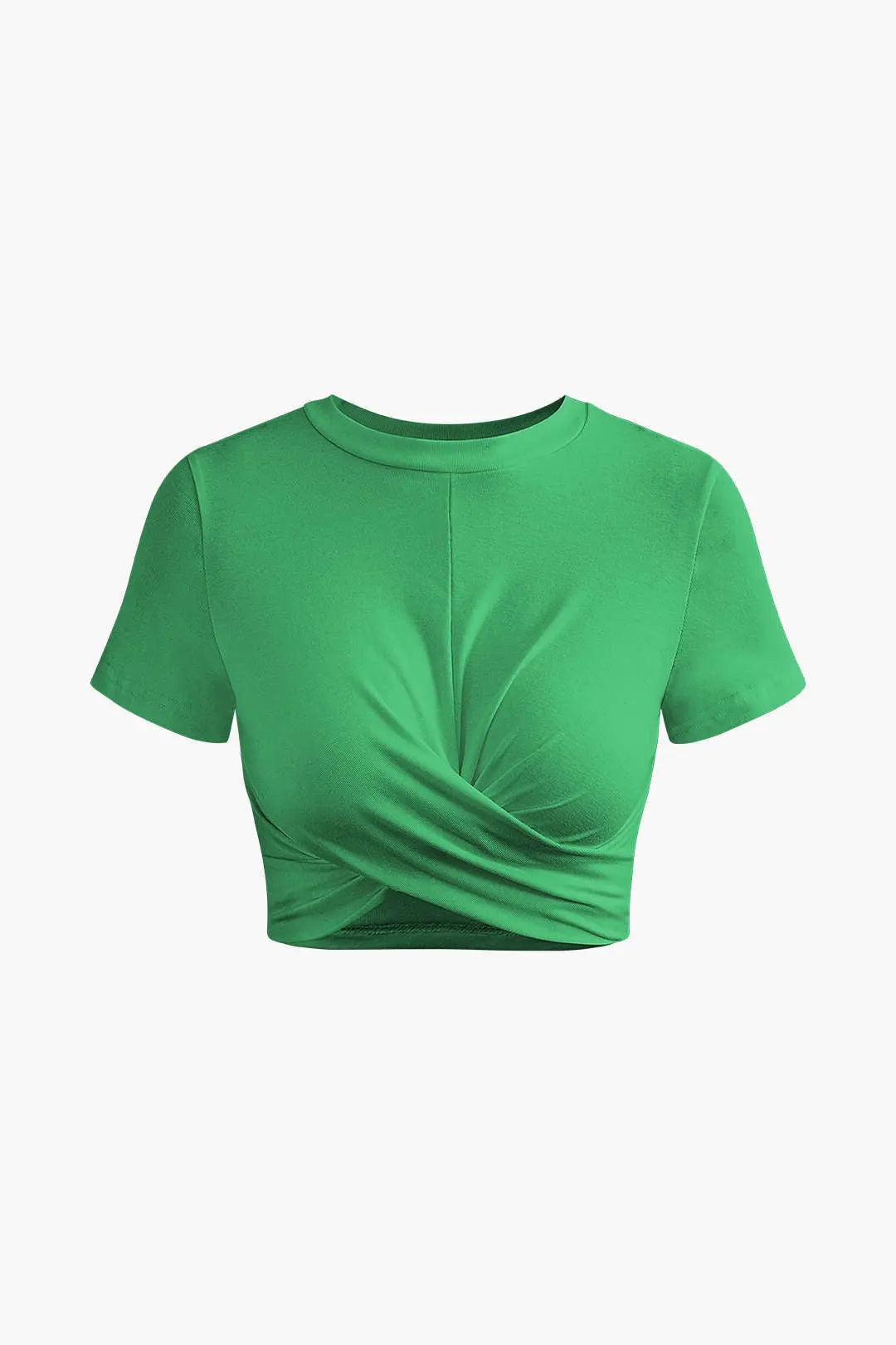 Selene - Basis Twist Kant Kort Kvinde T-shirt-T-shirts-Zuruz-Grøn-XS-Zuruz