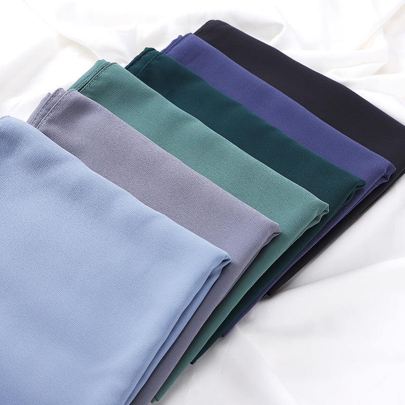 Chiffon Hijab Til Kvinder Solid Farve Letvægts Elegant