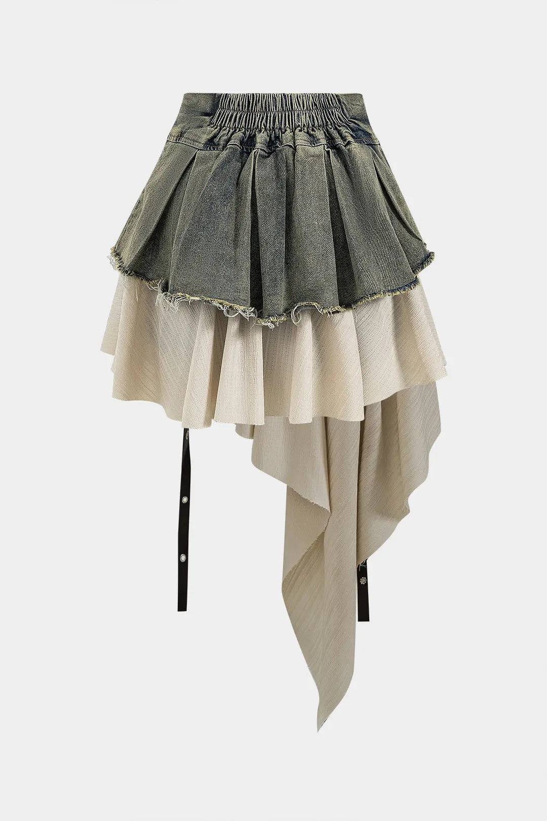 Clarissa – Elegant patchwork detaljer dame højtaljet nederdel-Skirts-Zuruz-Zuruz