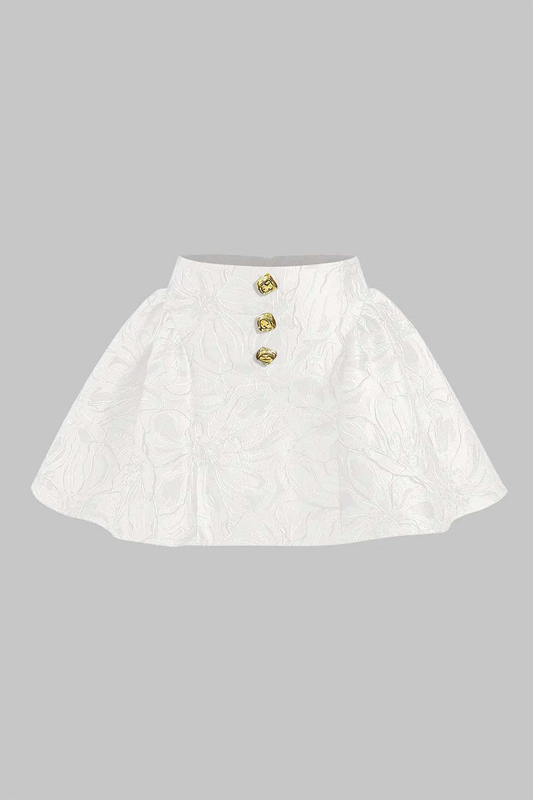 Zenobia – Chic metallisk jacquard dame nederdel-Skirts-Zuruz-Hvid-XS-Zuruz