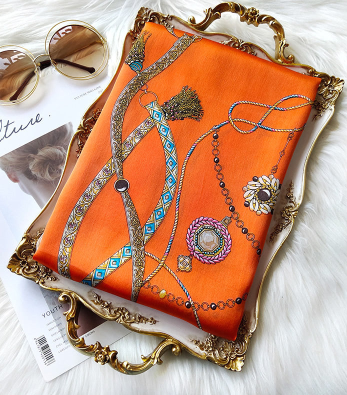 Ginevra – Elegant printet tekstur dame tørklæde-Scarf-Zuruz-Zuruz