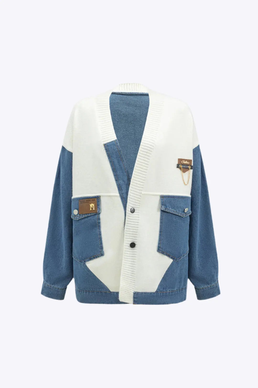 Ariadne – Stilfulde Denim Accenter Kvinde Cardigan-Cardigans-Zuruz-Hvid-S-Zuruz