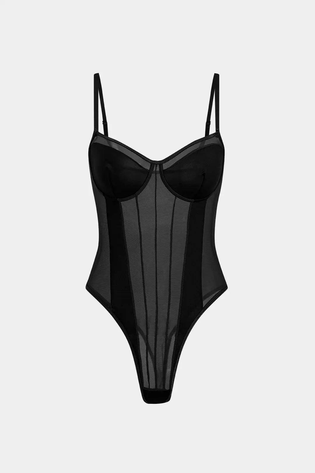 Delphine – Sexet rygfri mesh dame gennemsigtig korset bodysuit-Bodysuit-Zuruz-Sort-XS-Zuruz