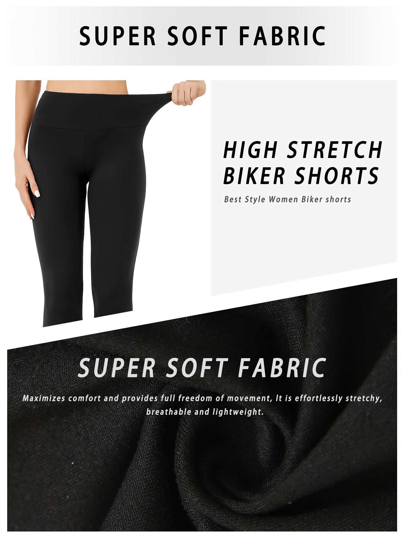 Women'S High-Waisted Tummy Control Leggings, Super Soft Polyester 92% Spandex 8% Knit Fabric, Solid Color All-Season Sports Pants for Yoga, Running, Workout - 190g/m² Stretch
