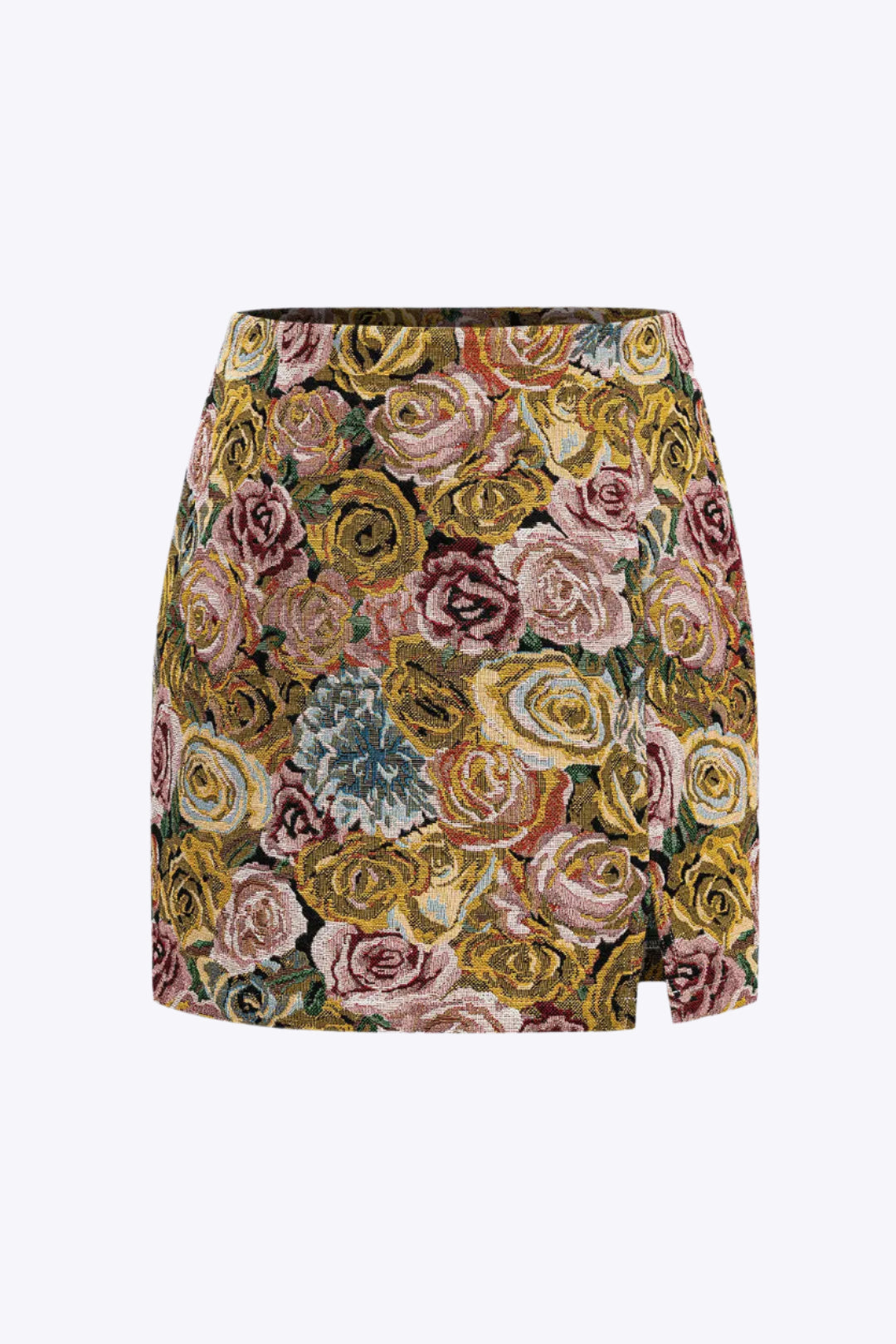 Dorothea – Trendy jacquard sideslidset dame nederdel-Skirts-Zuruz-Flerfarvet-XS-Zuruz