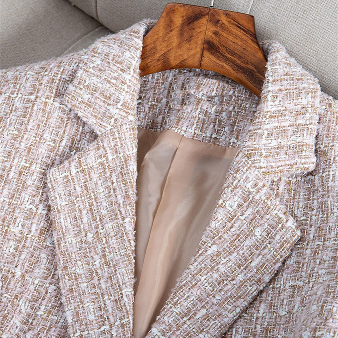BLYTHE - Luchtige En Getailleerde Geruite Blazer Jas Voor Dames, Perfect Voor De Lente En Zomer