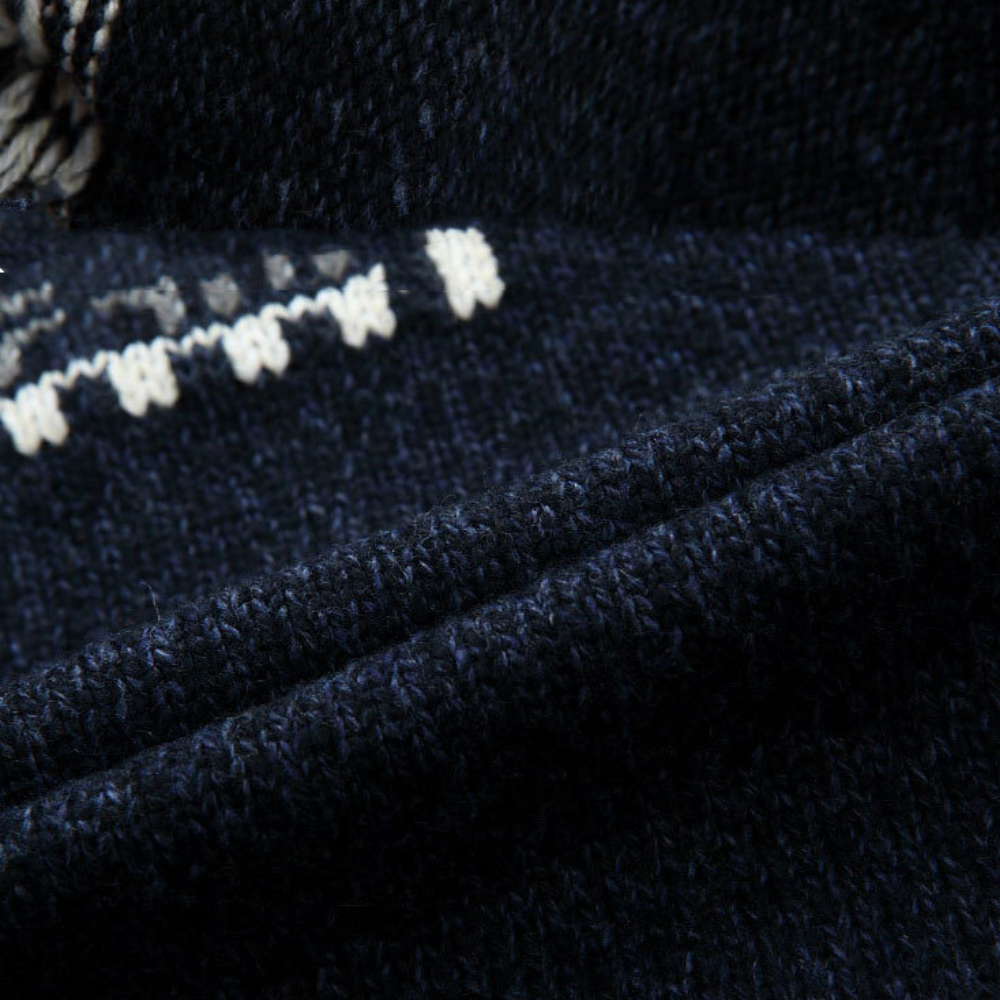 Herr Fair Isle stickad tröja med ståkrage och dragkedja 2