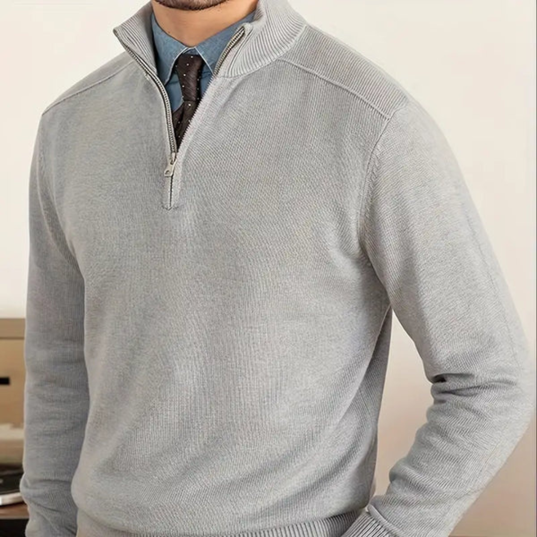 Lecce sweater med ribbet krave