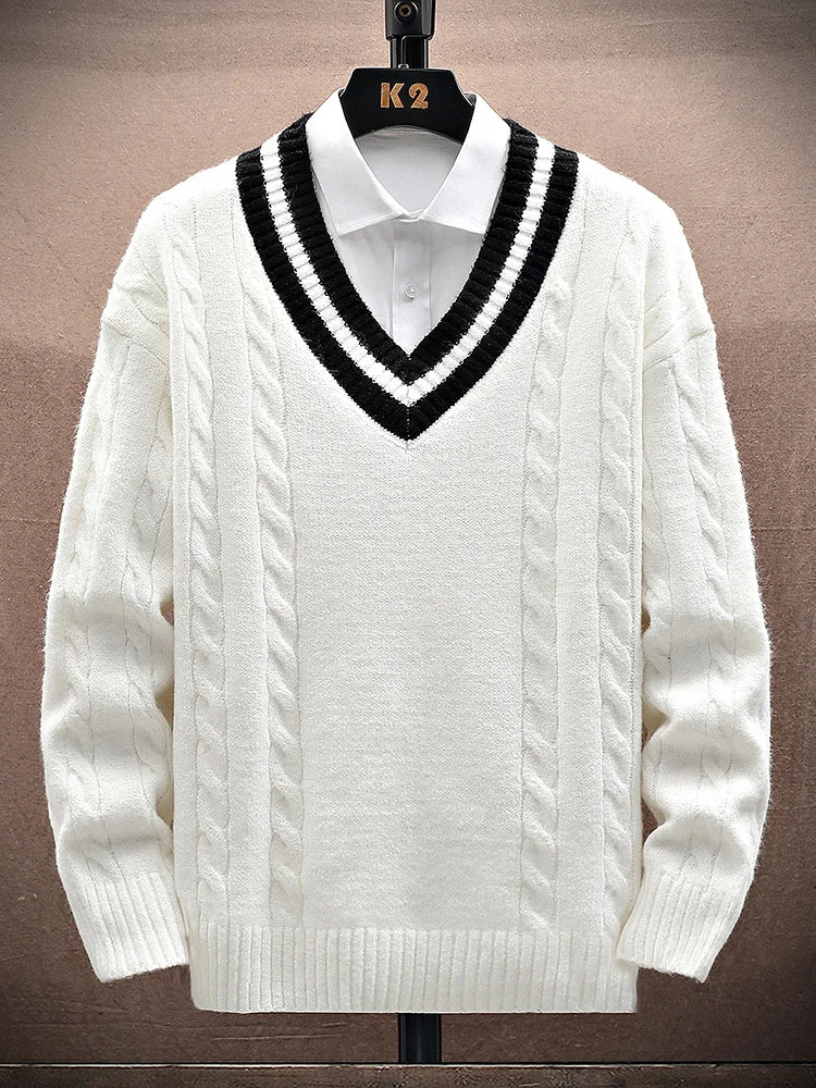 Rivano strik-sweater med V-hals