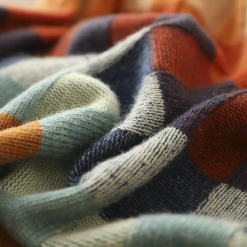 Patchwork-rullekravesweater i kashmir